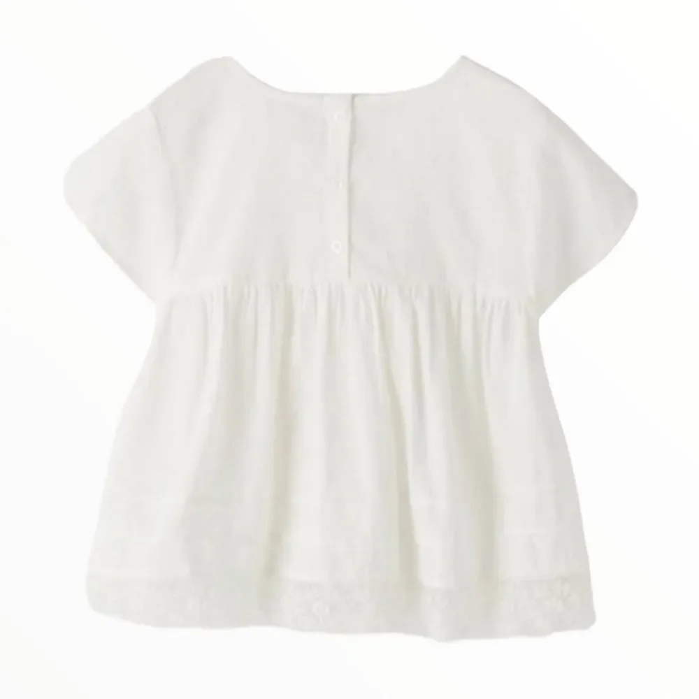 ZARA Baby Girl Cream Lace Blouse 6-9M NWT Ivory Boho Top